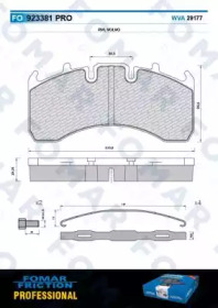 Комплект тормозных колодок, дисковый тормоз FOMAR Friction FO 923381